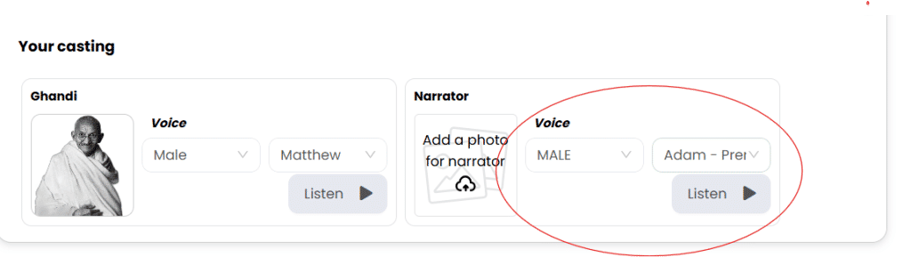 Voice selection