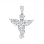 Picture of CHERUB ANGEL ICED OUT VVS MOISSANITE PENDANT .925 STERLING SILVER