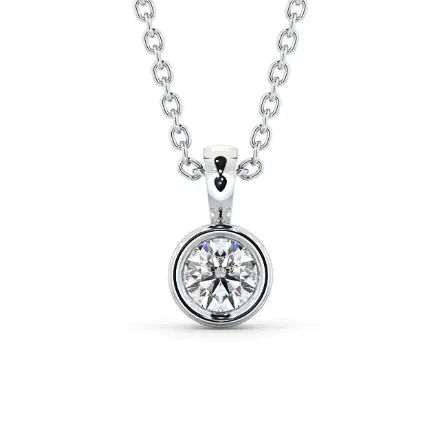 round cut classic solitaire pendant 