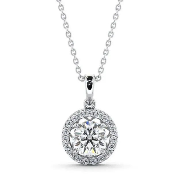 Picture of Round Cut Classic Halo Pendant