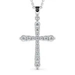 Picture of Radiant Cross Pendant Necklace - 1.00 Carat