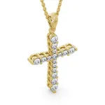 Picture of Radiant Cross Pendant Necklace - 1.00 Carat