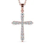 Picture of Radiant Cross Pendant Necklace - 1.00 Carat