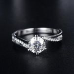 Picture of 1.00CT MOISSANITE ENGAGEMENT RING, SHOULDER SET TWIST DESIGN