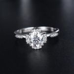 1.00CT MOISSANITE ENGAGEMENT RING, STERLING SILVER