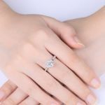 1.00CT MOISSANITE ENGAGEMENT RING, STERLING SILVER