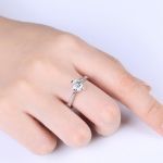 1.00CT MOISSANITE ENGAGEMENT RING, FOUR CLAW SHOULDER SET DESIGN