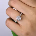 Picture of Beautiful Cushion Cut Engagement Ring in Sterling Silver with 2.0 Carat Diamond