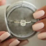 Picture of Beautiful Cushion Cut Engagement Ring in Sterling Silver with 2.0 Carat Diamond