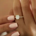 Picture of Beautiful Cushion Cut Engagement Ring in Sterling Silver with 2.0 Carat Diamond