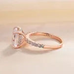 Picture of Rose Gold 3.0 Carat Cushion Cut White Sapphire Women's Engagement Ring