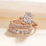 Picture of Gorgeous Cushion Cut 3PC Wedding Ring Set In Sterling Silver