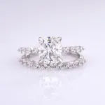Picture of Exquisite 2.0 Carat Cushion Cut Women's Wedding Ring Set In Sterling Silver