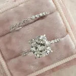 Picture of Exquisite 2.0 Carat Cushion Cut Women's Wedding Ring Set In Sterling Silver