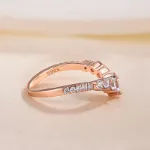 Picture of Elegant Rose Gold 2.2 Carat Halo Pear Cut Bridal Ring Set In Sterling Silver