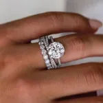 Picture of Gorgeous 4 Prong Round Cut Simulated Diamond Wedding Ring Set In Sterling Silver