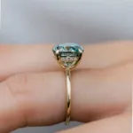 Picture of Lovely 3.5 Carat Cushion Cut Paraiba Tourmaline Engagement Ring for Women In Sterling Silver