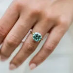 Picture of Lovely 3.5 Carat Cushion Cut Paraiba Tourmaline Engagement Ring for Women In Sterling Silver