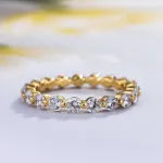 Picture of Stunning Yellow Gold Radiant Cut Wedding Ring Set For Women In Sterling Silver