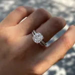 Picture of 3.0 Carat Cushion Cut Rose Gold White Sapphire Wedding Ring Set In Sterling Silver