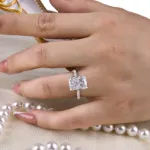 Picture of Exclusive Radiant Cut Engagement Ring For Women In Sterling Silver