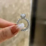 Picture of Gorgeous Radiant Cut Engagement Ring For Women In Sterling Silver