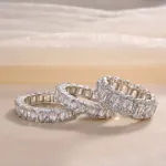 Picture of Gorgeous 5PC Women's Wedding Band Set In Sterling Silver