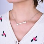 Picture of Fashion Simple "I" Big Letter Initial Necklace In Sterling Silver