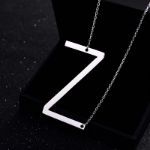 Picture of Fashion Simple "Z" Big Letter Initial Necklace In Sterling Silver