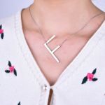 Picture of Fashion Simple "F" Big Letter Initial Necklace In Sterling Silver