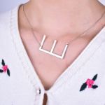 Picture of Fashion Simple "E" Big Letter Initial Necklace In Sterling Silver