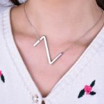 Picture of Fashion Simple "Z" Big Letter Initial Necklace In Sterling Silver