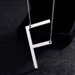 Picture of Fashion Simple "F" Big Letter Initial Necklace In Sterling Silver