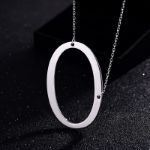 Picture of Fashion Simple "O" Big Letter Initial Necklace In Sterling Silver