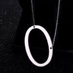 Picture of Fashion Simple "O" Big Letter Initial Necklace In Sterling Silver