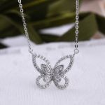 Picture of Elegant Butterfly Design Pendant Necklace In Sterling Silver