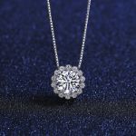 Picture of Snowflake Design Round Cut Moissanite 3PC Jewelry Set In Sterling Silver