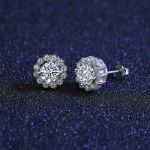 Picture of Snowflake Design Round Cut Moissanite 3PC Jewelry Set In Sterling Silver