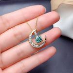 Picture of Stunning Yellow Gold Halo Round Cut Paraiba Tourmaline 2PC Jewelry Set In Sterling Silver