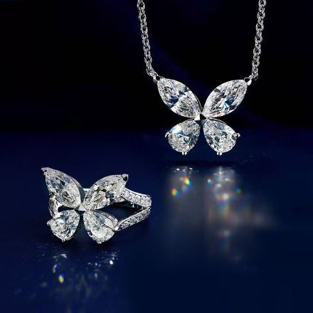 Picture of Elegant Butterfly Design 2PC Jewelry Set In Sterling Silver