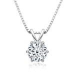 Picture of Classic White Gold 6 Prong Round Cut Moissanite 2PC Jewelry Set In Sterling Silver