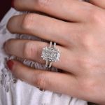 Picture of Gorgeous Split Shank Cushion Cut Engagement Ring In Sterling Silver