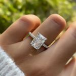 Picture of Elegant Radiant Cut Engagement Ring For Women In Sterling Silver