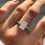 Picture of Elegant Radiant Cut Engagement Ring For Women In Sterling Silver