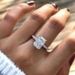 Picture of Elegant Radiant Cut Engagement Ring For Women In Sterling Silver