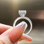 Picture of Elegant Radiant Cut Engagement Ring For Women In Sterling Silver