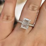 Picture of Elegant Radiant Cut Engagement Ring For Women In Sterling Silver