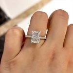 Picture of Elegant Radiant Cut Engagement Ring For Women In Sterling Silver