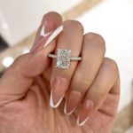 Picture of Elegant Radiant Cut Engagement Ring For Women In Sterling Silver