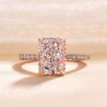 Picture of Rose Gold Radiant Cut Engagement Ring In Sterling Silver